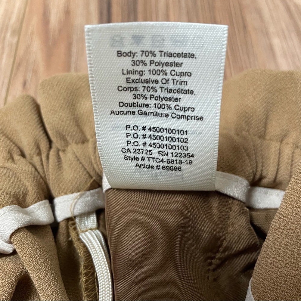 Aritzia Wilfred Pants Wide Leg Tan Size S Office Elastic Waist - Picture 13 of 14